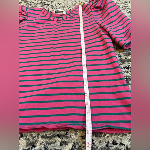 ENGLISH FACTORY stripe puff sleeve top in pink/green - Picture 6 of 8
